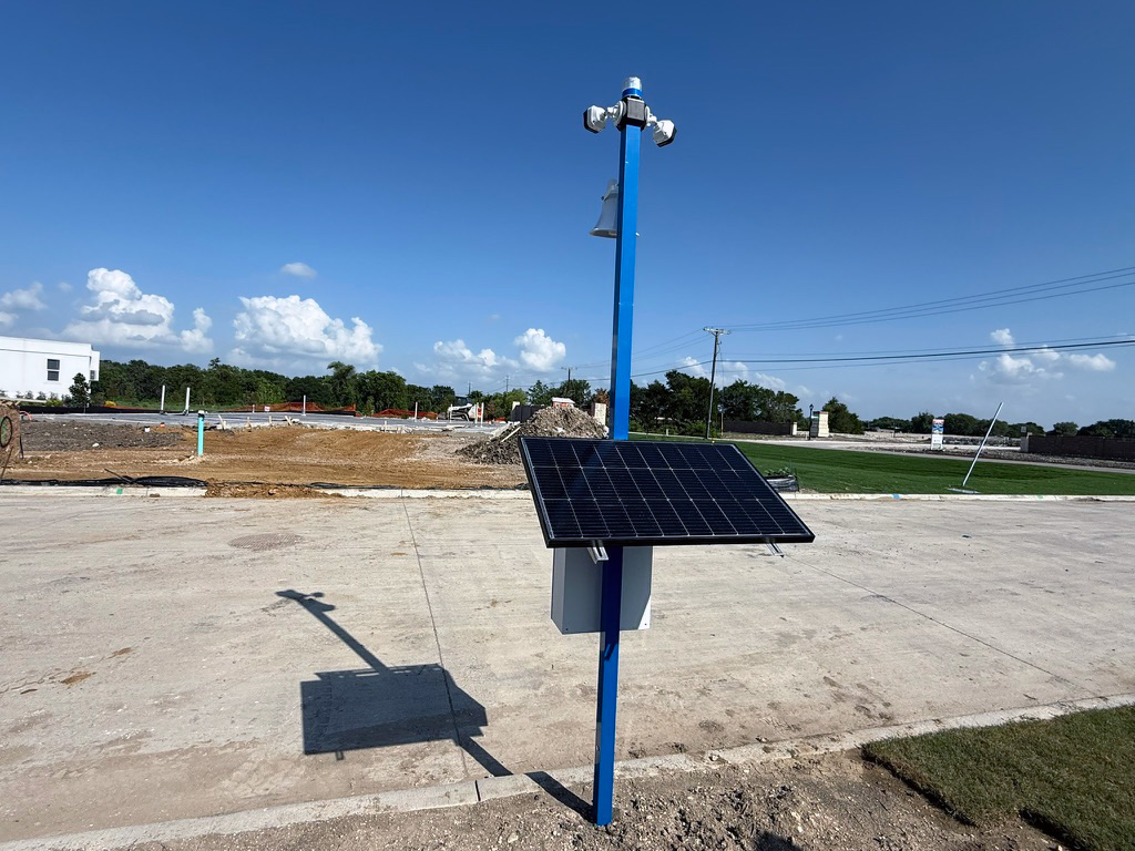 RVIN Overwatch pole-mounted camera deployed at active construction site